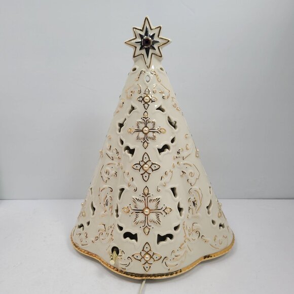 Lenox Florentine and Pearl Jeweled Lighted Tree Christmas Musical TESTED-WORKS - Picture 1 of 7